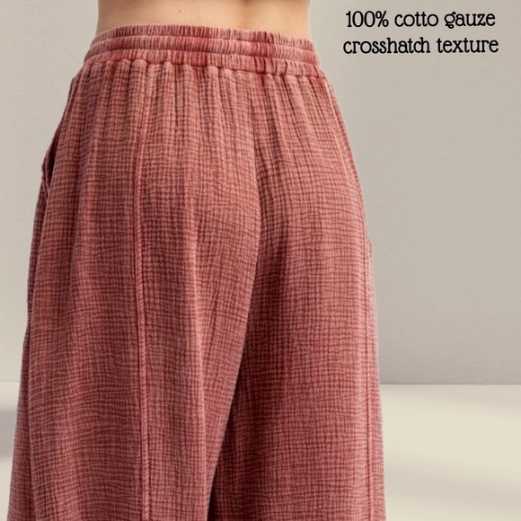 📌 EASEL Lace Trim, Side Slits W/ Self-Ties, Lightweight Mineral Wash Soft Cotton - Picture 5 of 16